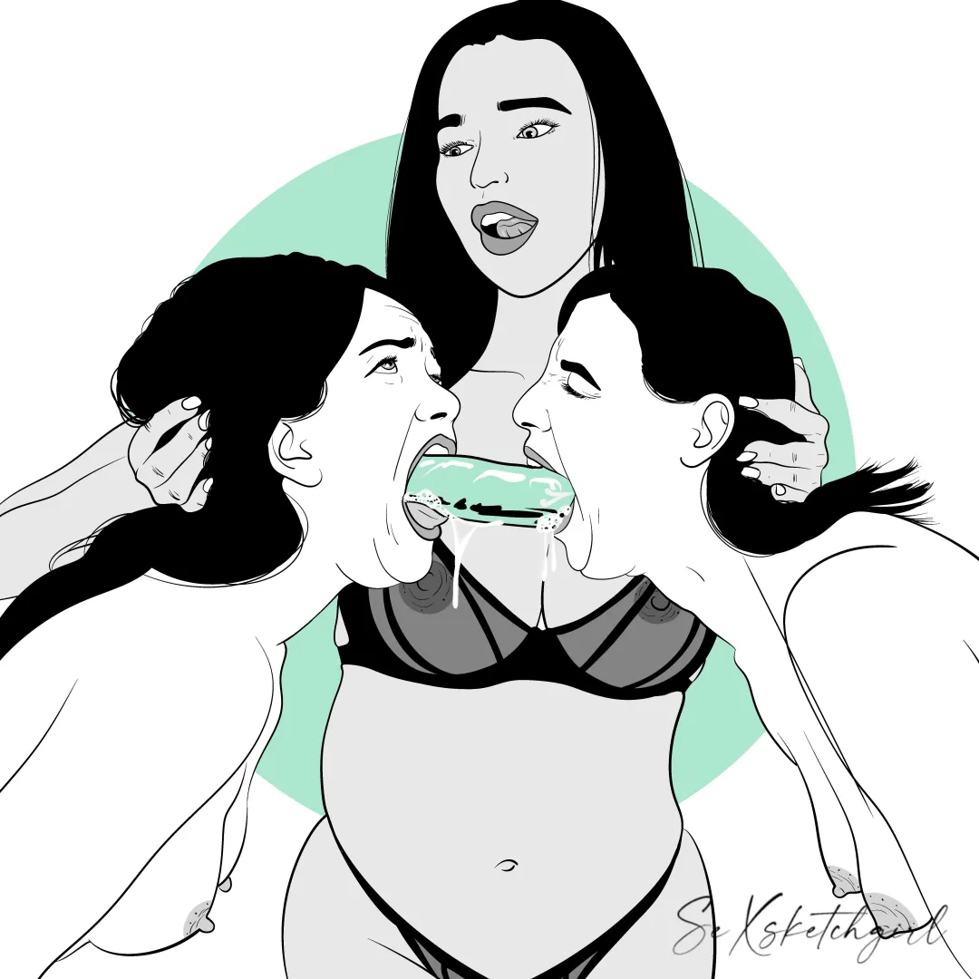 Deepthroat practice (by Sexsketchgirl)