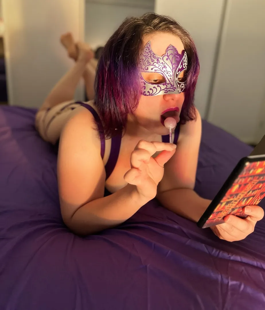 Devouring books and lollipops