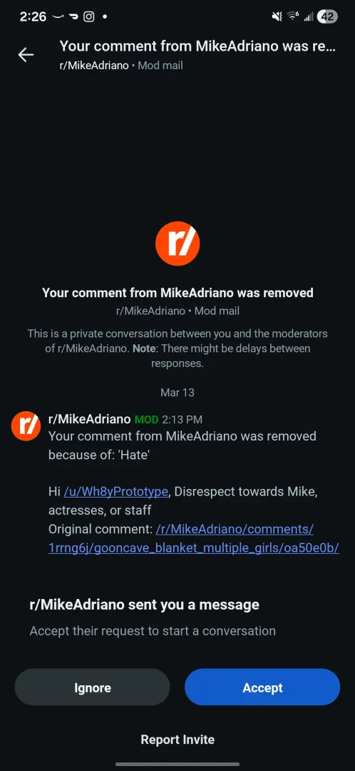 Dirty Mike himself tried to silence me!