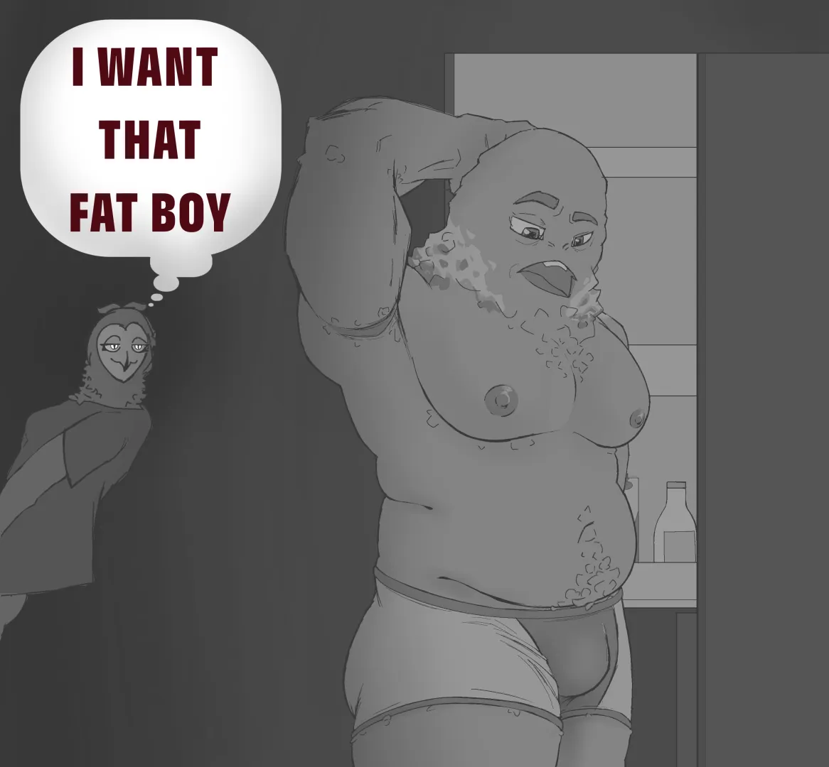 Doing some oc art, I may not be an expert at drawing man titties but since i already drew his wife i needed to restore the balance in the goon force