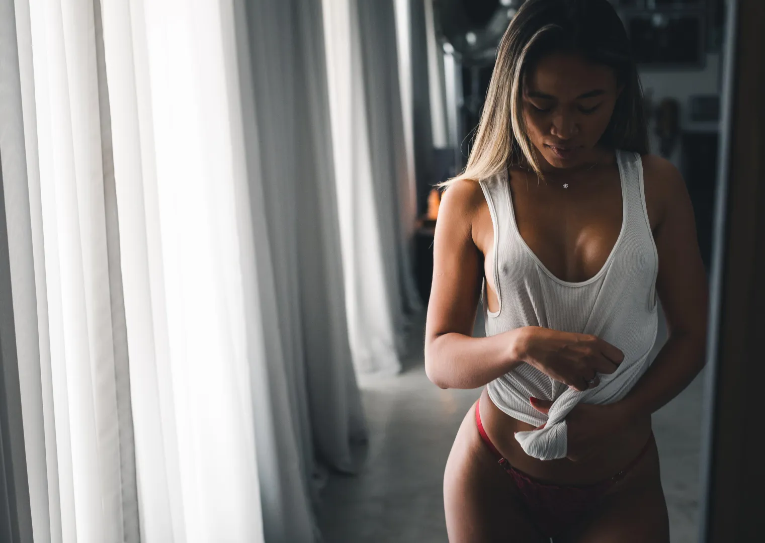 Don't you love the white tank tops?