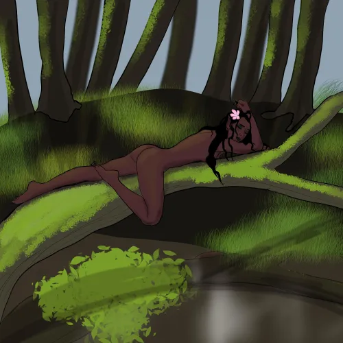 Elf Relaxing On A Branch by Me [OC]