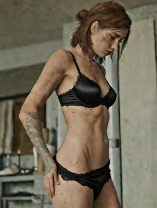 Ellie's panties are falling...