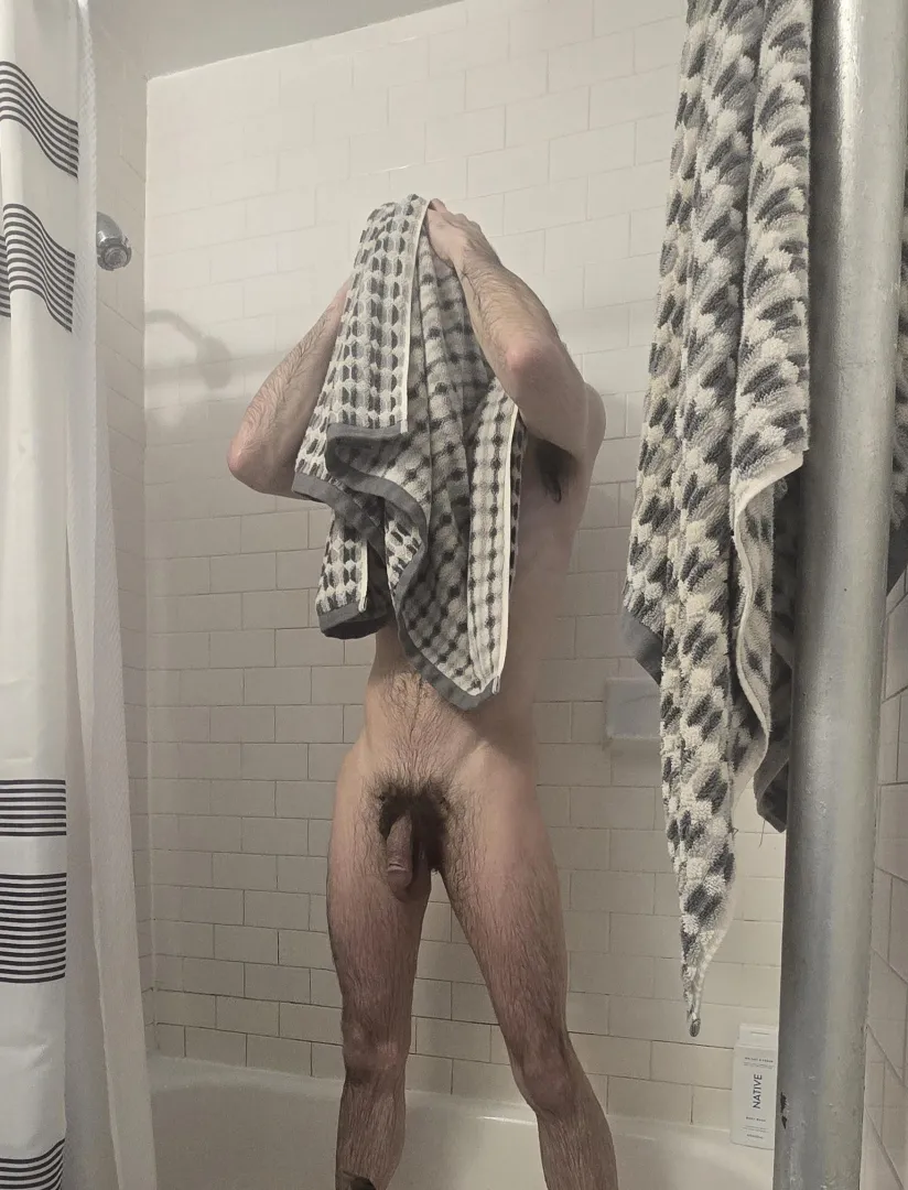 Enjoying a relaxing shower.