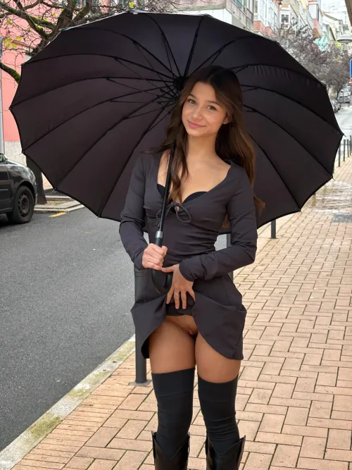 Enjoying a walk with no panties