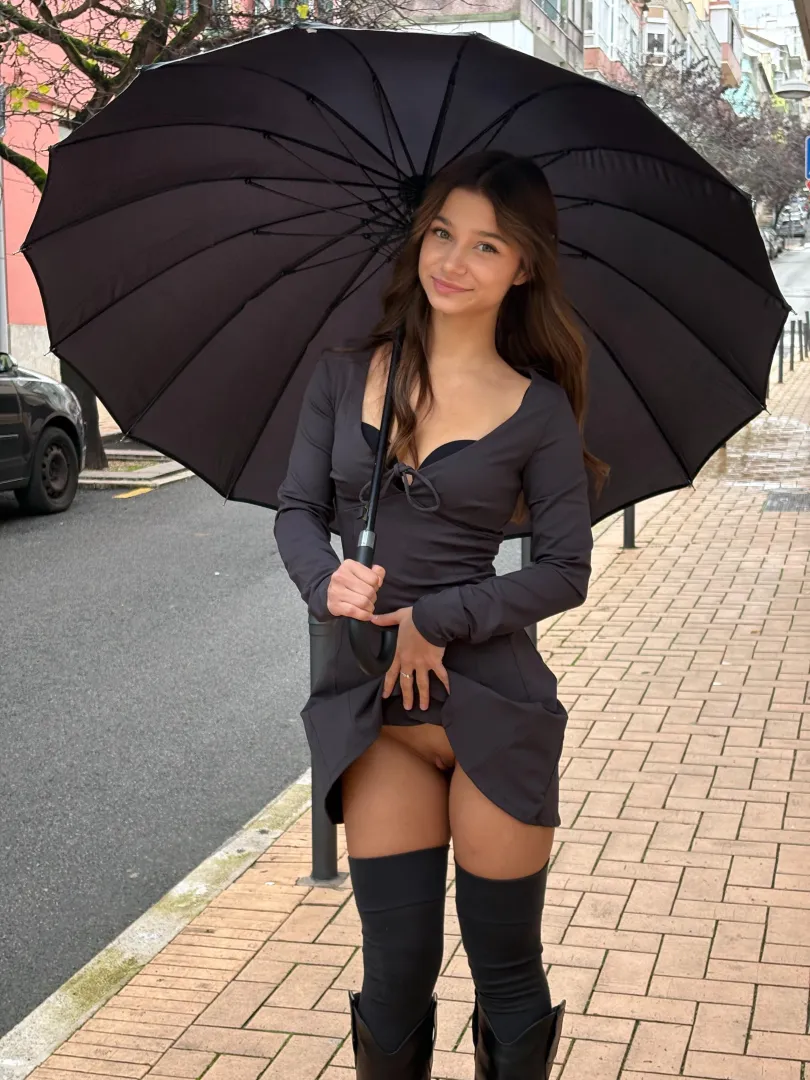 Enjoying a walk with no panties