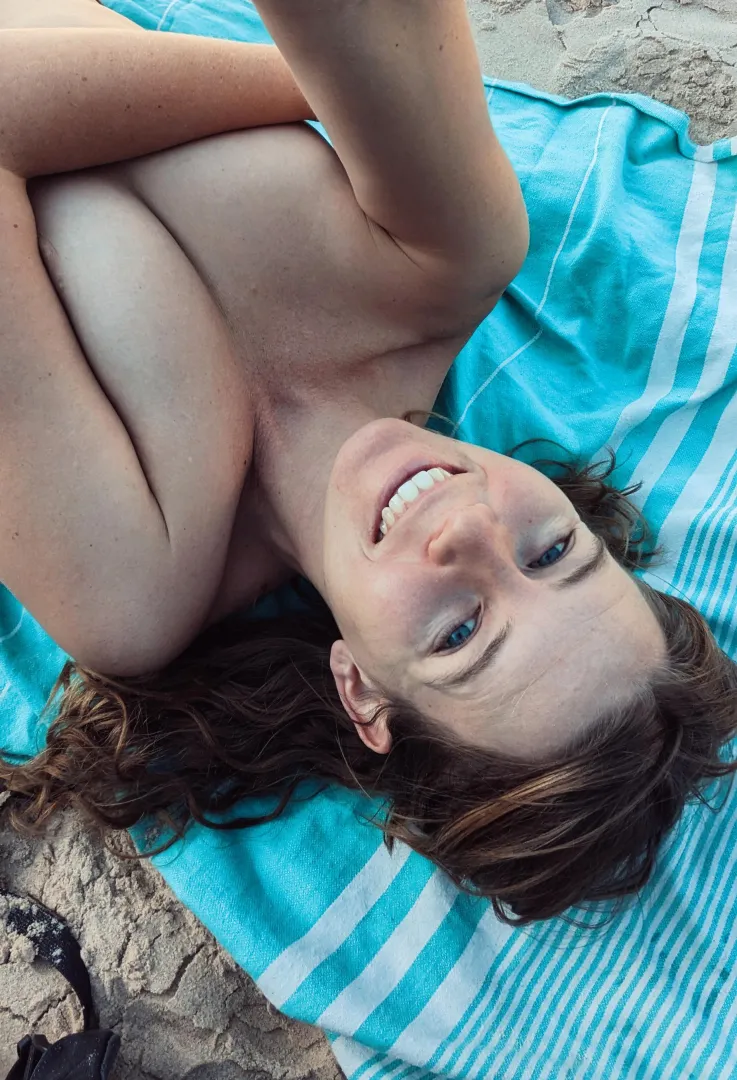 Enjoying having a whole beach to myself!