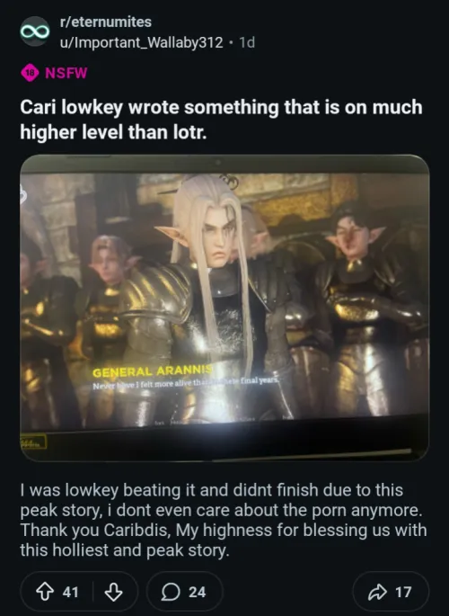 Eternum fandom is really a different breed, lol.