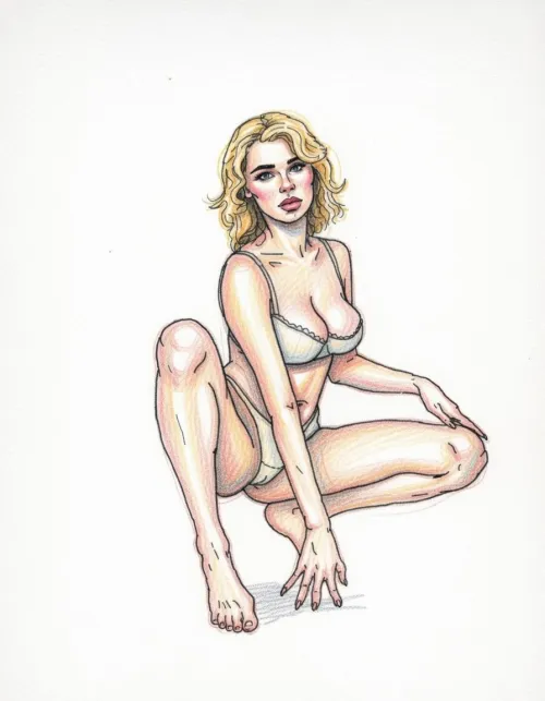 European lingerie model