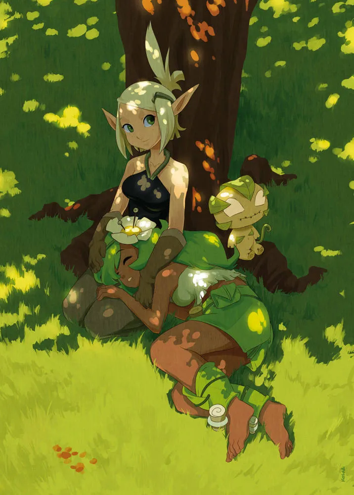 Evangelyne and Amalia: guarding her sleep (kosal) [Wakfu]