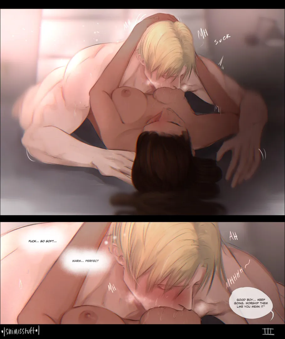 Every girl deserves a good boy who sucks her tiddies like they're sacred :3 art by @shimisstuff