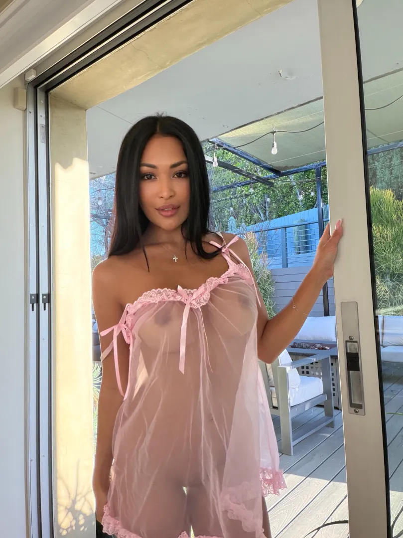 everything is peeking through pink