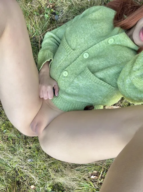 Everywhere is perfect to flash my little pussy