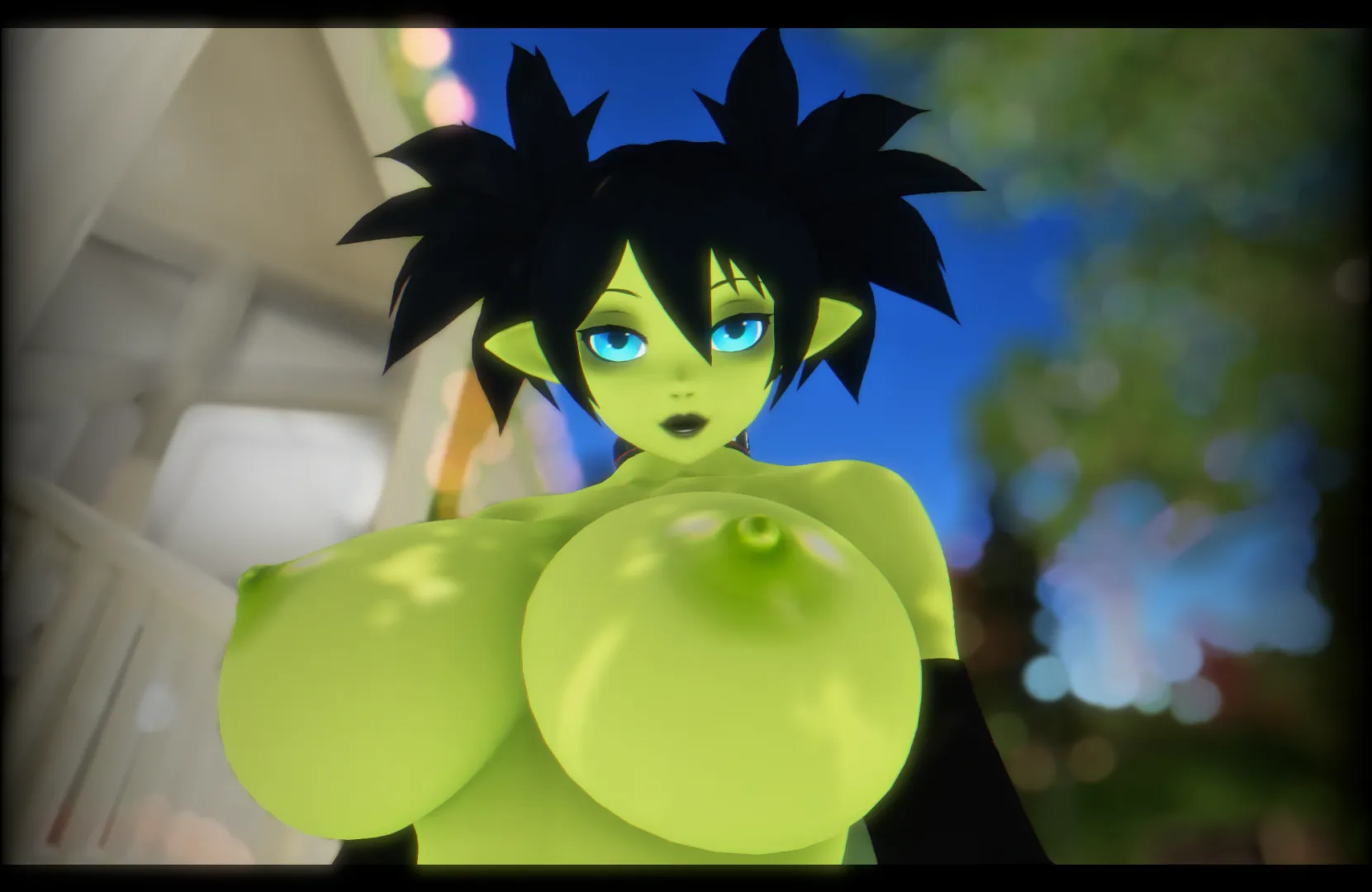 Eyes are up here, still.~ (Second Life)