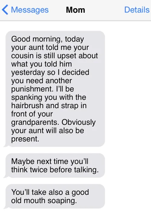 family gathering spanking: update