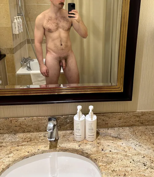 Fancy hotel mirror selfie. Anybody want to join me for the night?