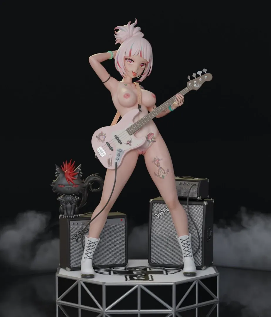 Fefe loves playing her guitar while being completely nude (VTuberFefe) [Indie VTuber]