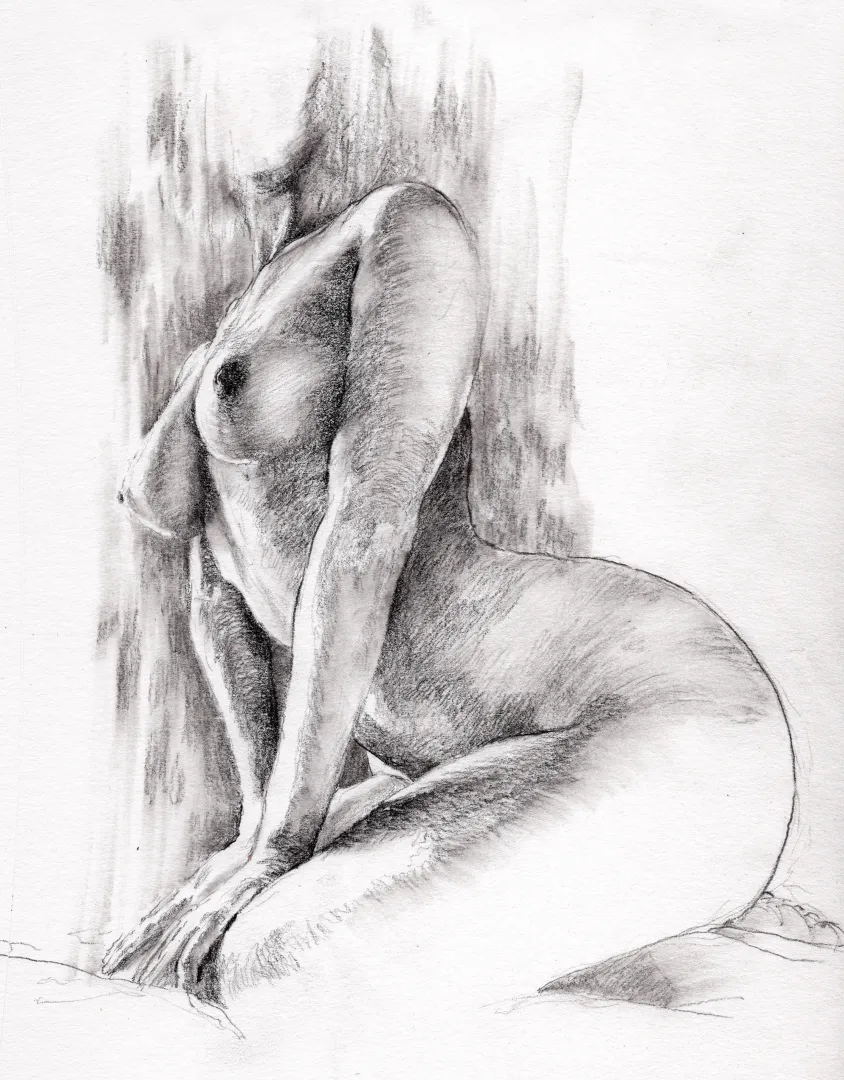 Figure drawing of a real life Elite Hacker, in graphite, by Me