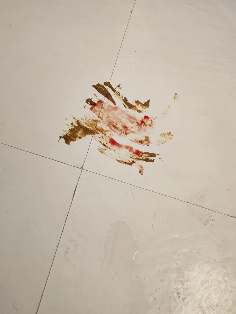 First thing I see on the bathroom floor right after check-in