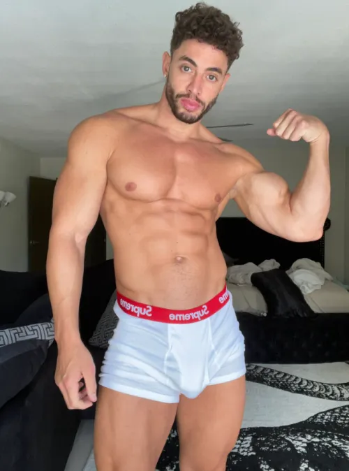 Flexing and filling these boxers