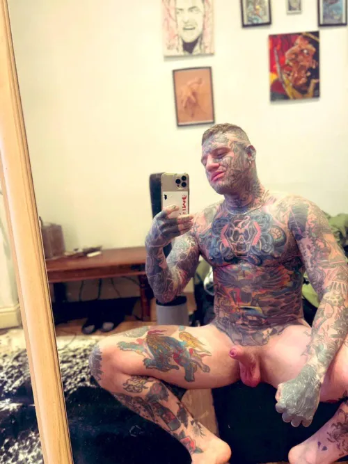 Fresh out of bed, cock is ready to go!