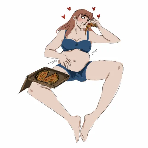 full of pizza (by EllyB)