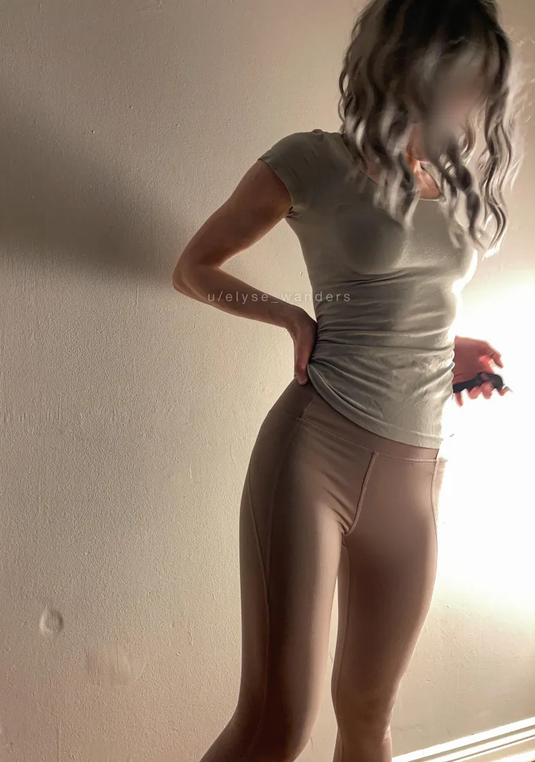 Fully clothed in tight leggings and a tee. I’ll time you.