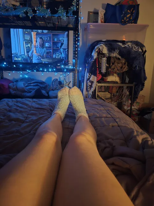 Fuzzy socks + brat energy = you drooling all over me 