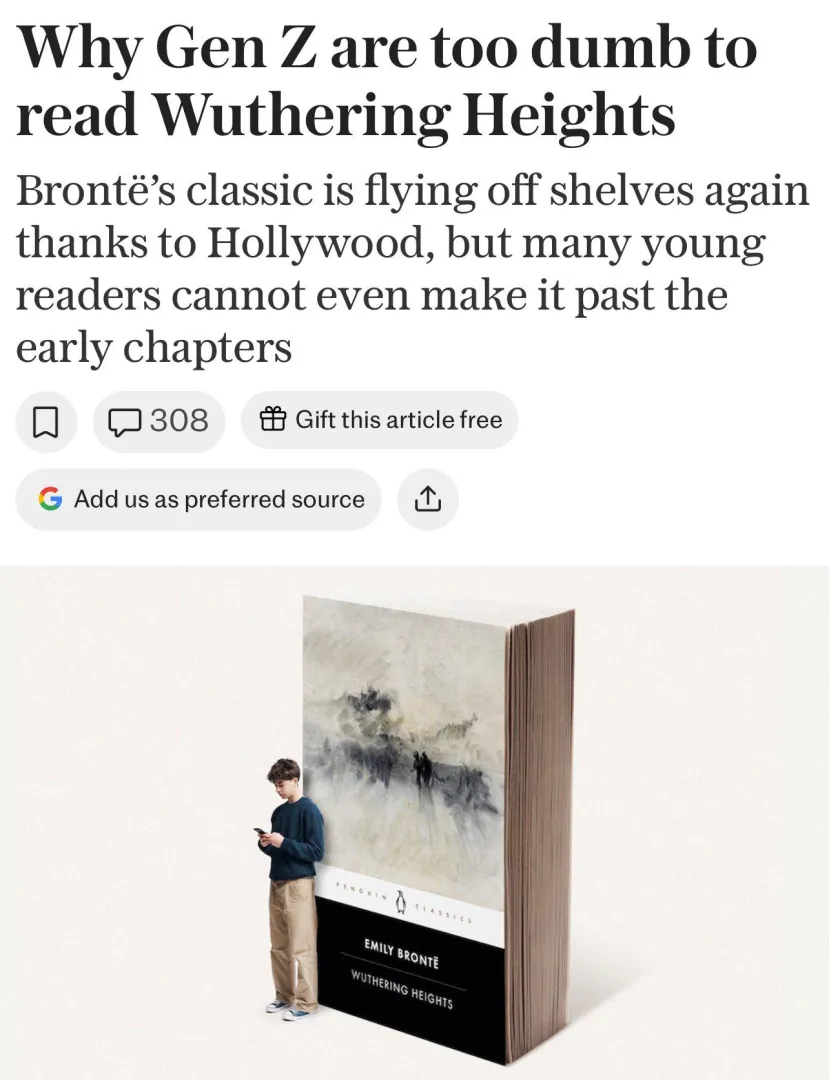 Gen Z first generation to escape this cycle of r*ading.