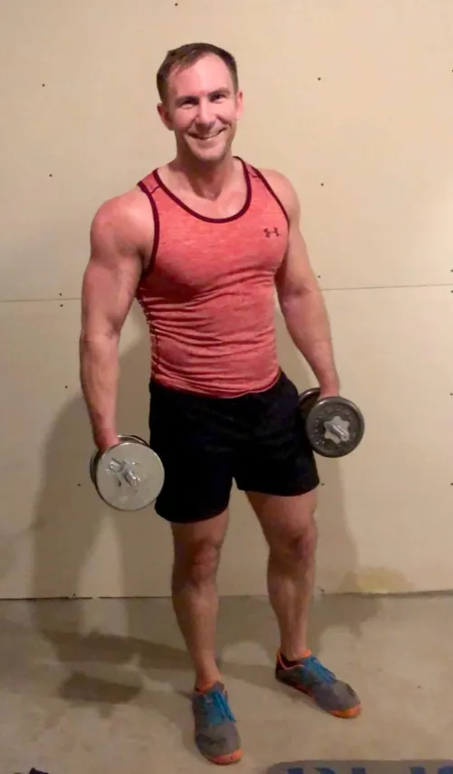 Getting a workout in over in my buddies basement