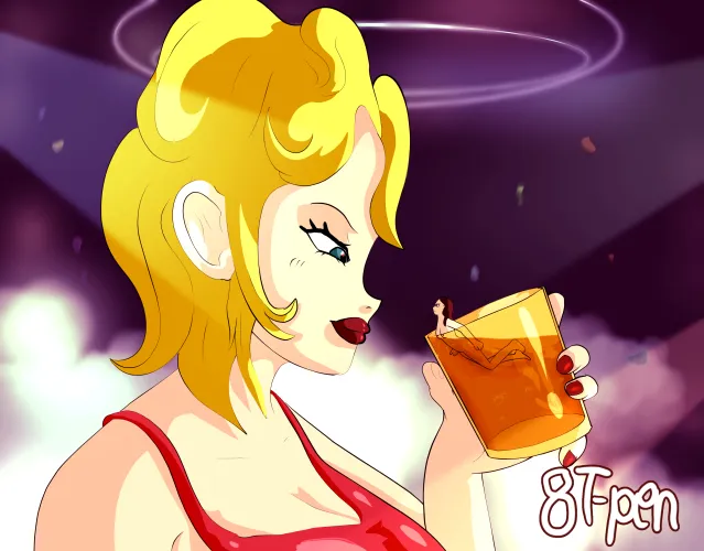 girls at the bar. art by me 8T-pen