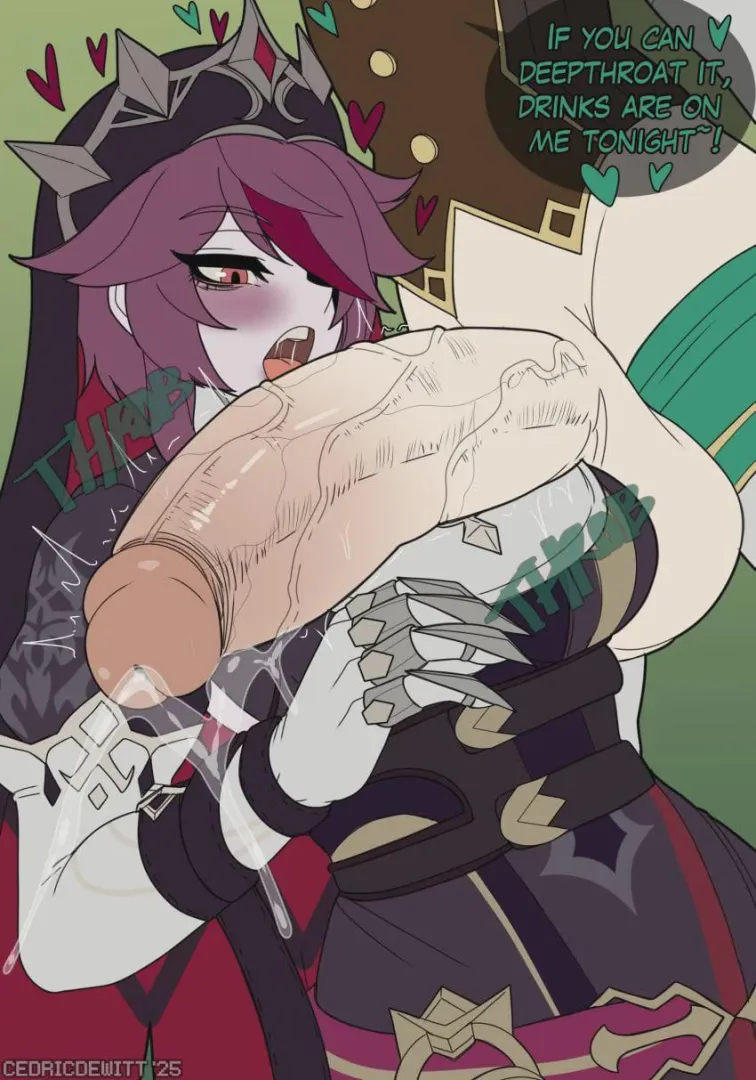 Giving her an offer she can't resist~ Deepthroat my huge throbbing fempipe, get free drinks.. that is if she isn't full from gulping down all my thick loads~