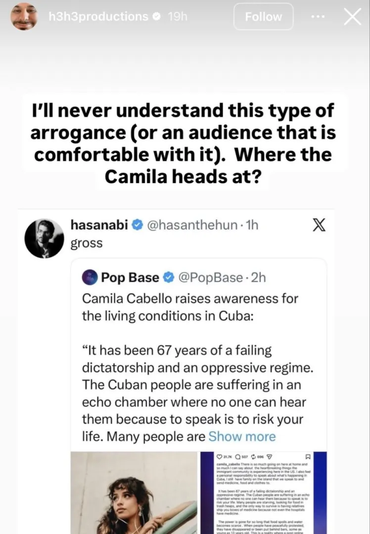 Goblin-boy pathetically trying to parasitically assimilate gusana Camilla Cabello's fanbase