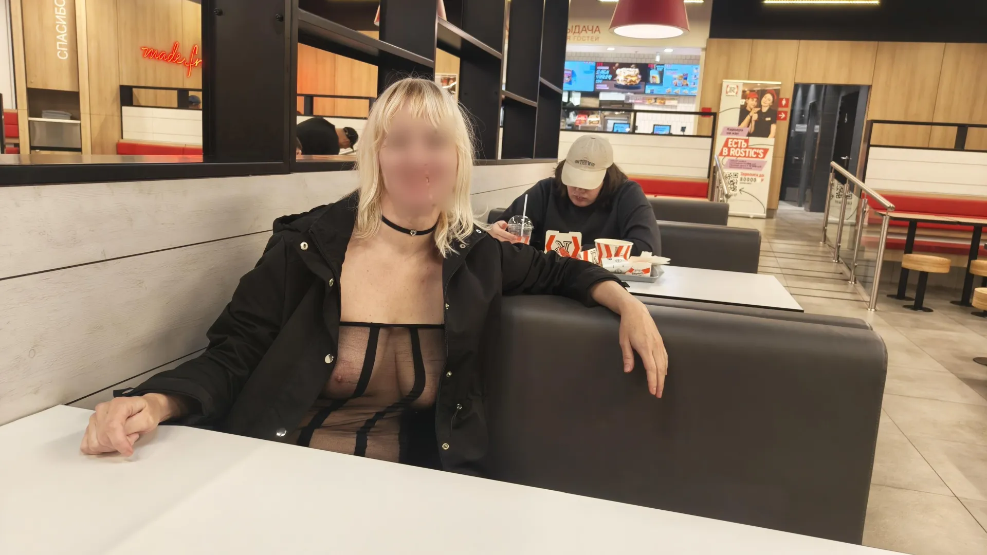 Going to KFC, top view, above the table