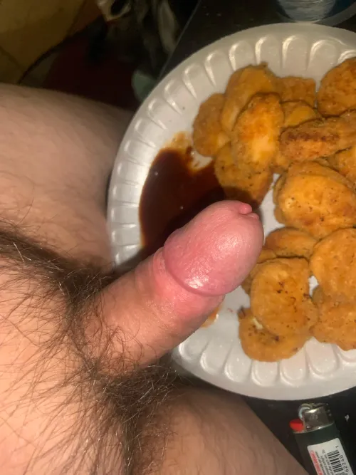 Gonna cum on some nuggets