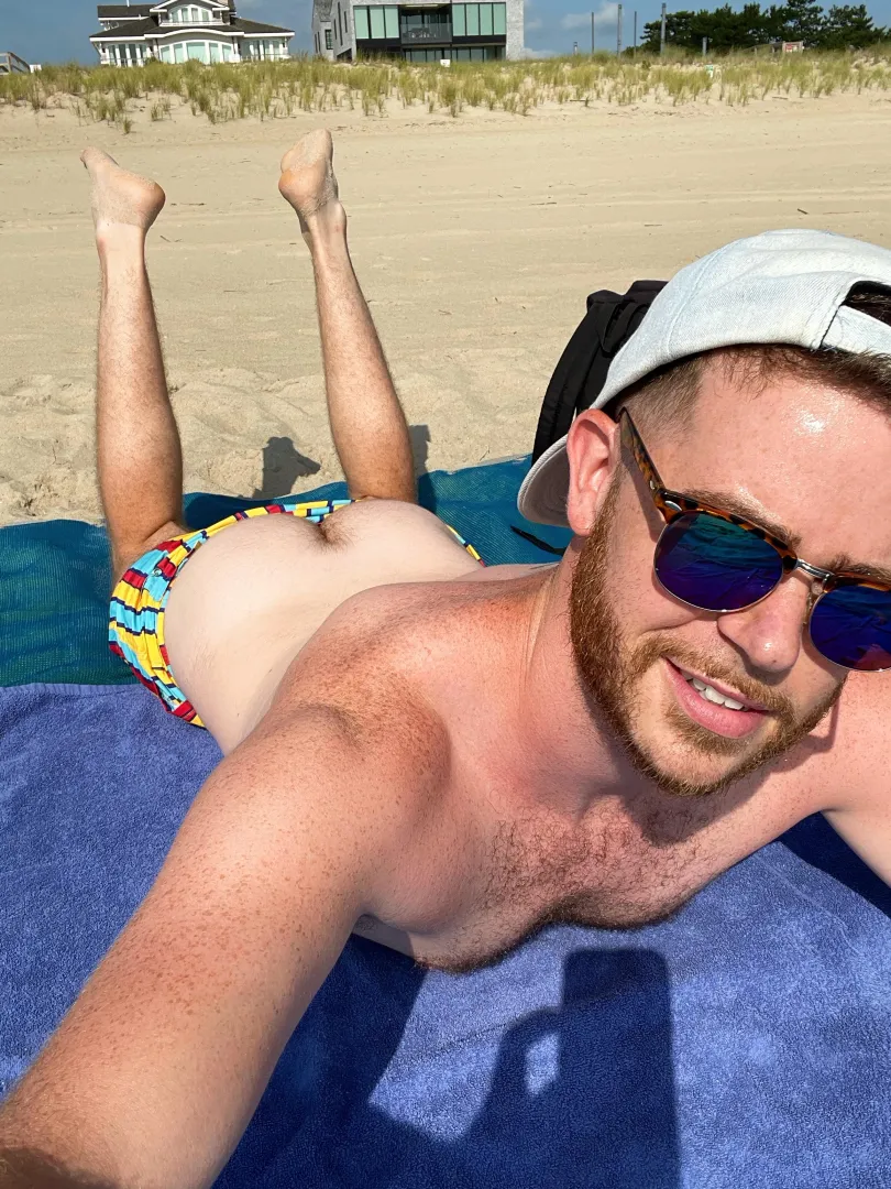 Good thing you're not here. I'd make you eat my ass in front of everyone on the beach