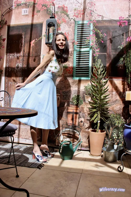 Gorgeous Stacie in the atrium