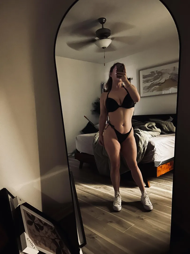 got a new bikini! can’t wait to wear it to hippie hollow. not that it’ll stay on 