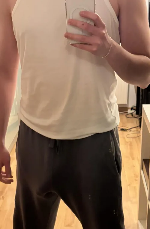 Gray Joggers giving away too much… my GF banned them around her friends