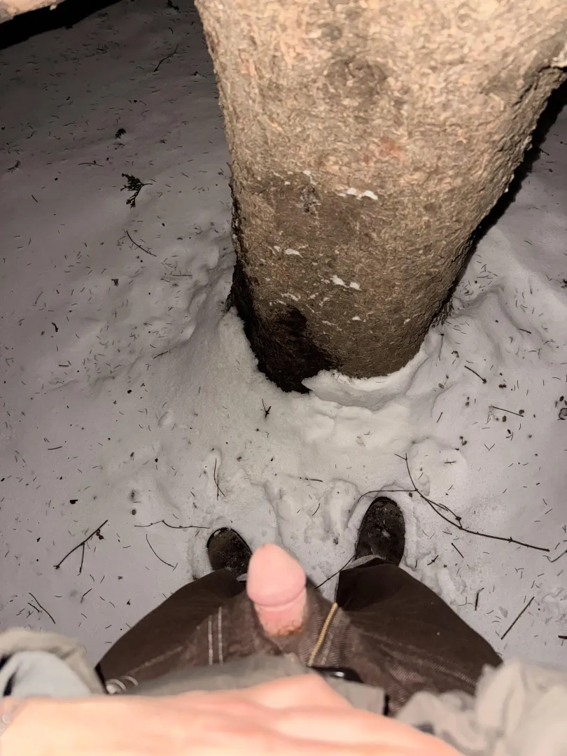 Had to take a pit stop on the way home from the party. It was a little cold…