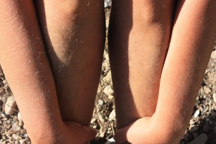 Hairy [arms] with my hairy legs