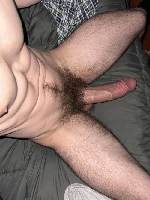 Hairy sweaty cock after wrestling