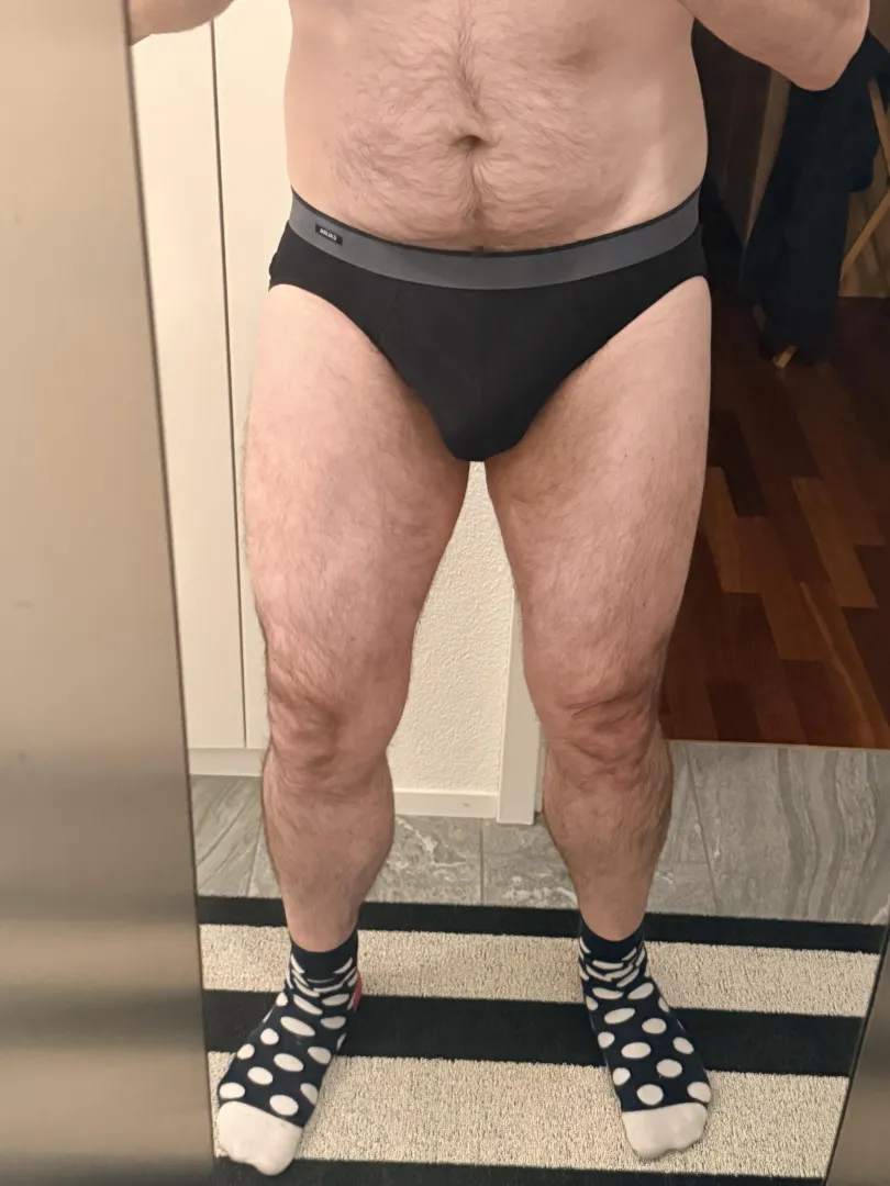 Happy briefs and socks with age 56