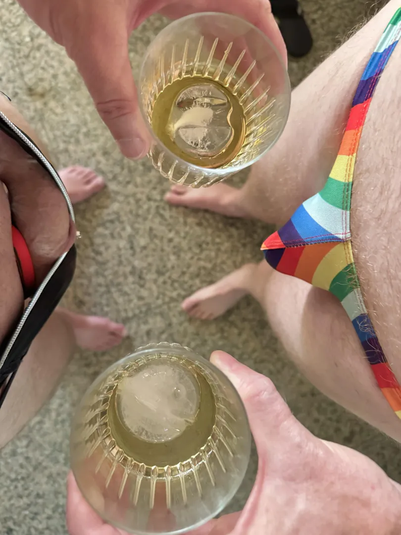 Having a drink with a buddy