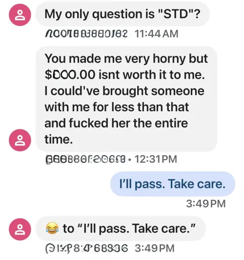 He didn’t like my rate