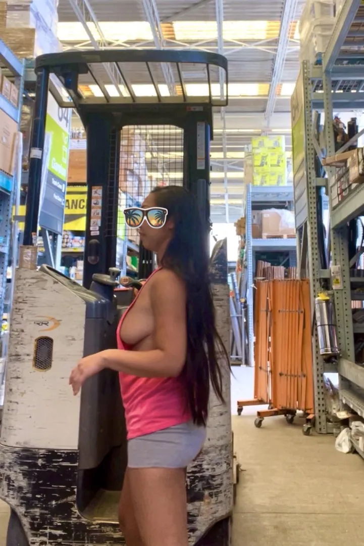 He jumped out of the forklift to help take pics