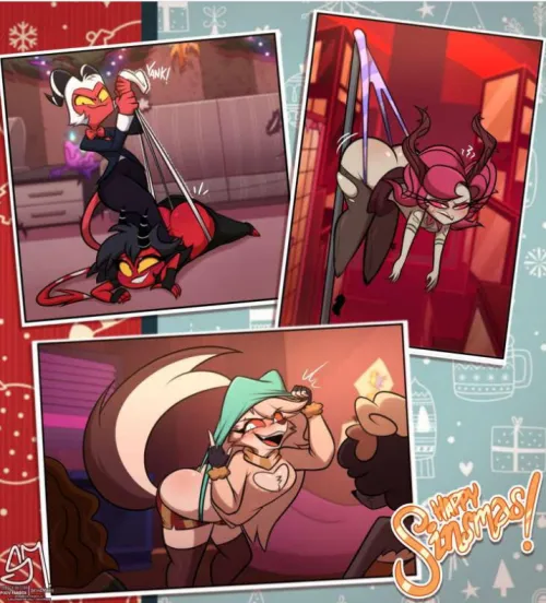 Helluba Boss Happy Sinsmas photos wedgie scenes Millie and Loona semidraws