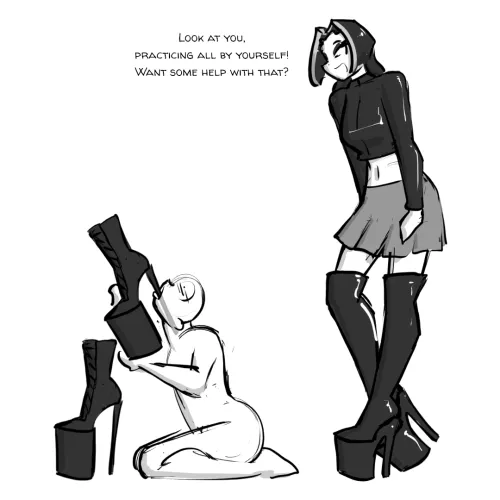 He's in a very committed relationship with these boots.