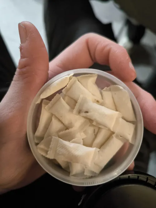 Hey my fresh pot has these dots on the pouch but idk what these are i've been using pouches daily for over 2 years and haven't seen a fresh pot like this. Kinda looks like used one when i use one after a meal but it wad unopened from a regulated tobbac