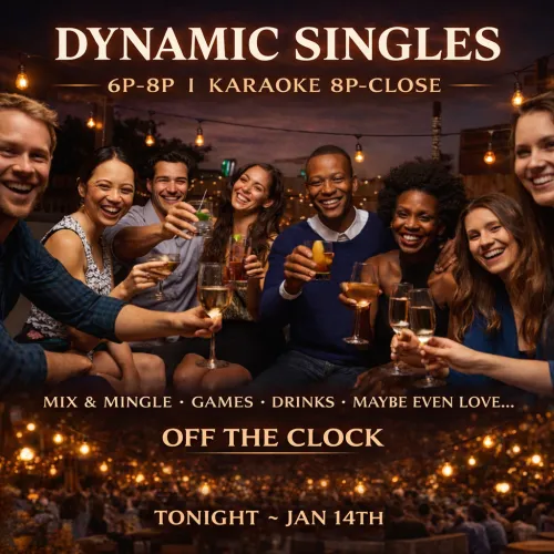Hey you singles!! Or those that are in relationships that also date solo...our Dynamic Singles event is happening tonight, at Off the Clock in Meridian. Starts at 6p, goes till 8p...then everyone is invited to join in Karaoke starting at 8p. Will we see 